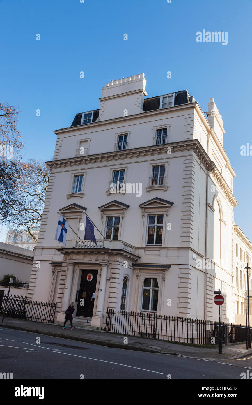 Botschaft von Finnland, Chesham Place, London Stockfoto