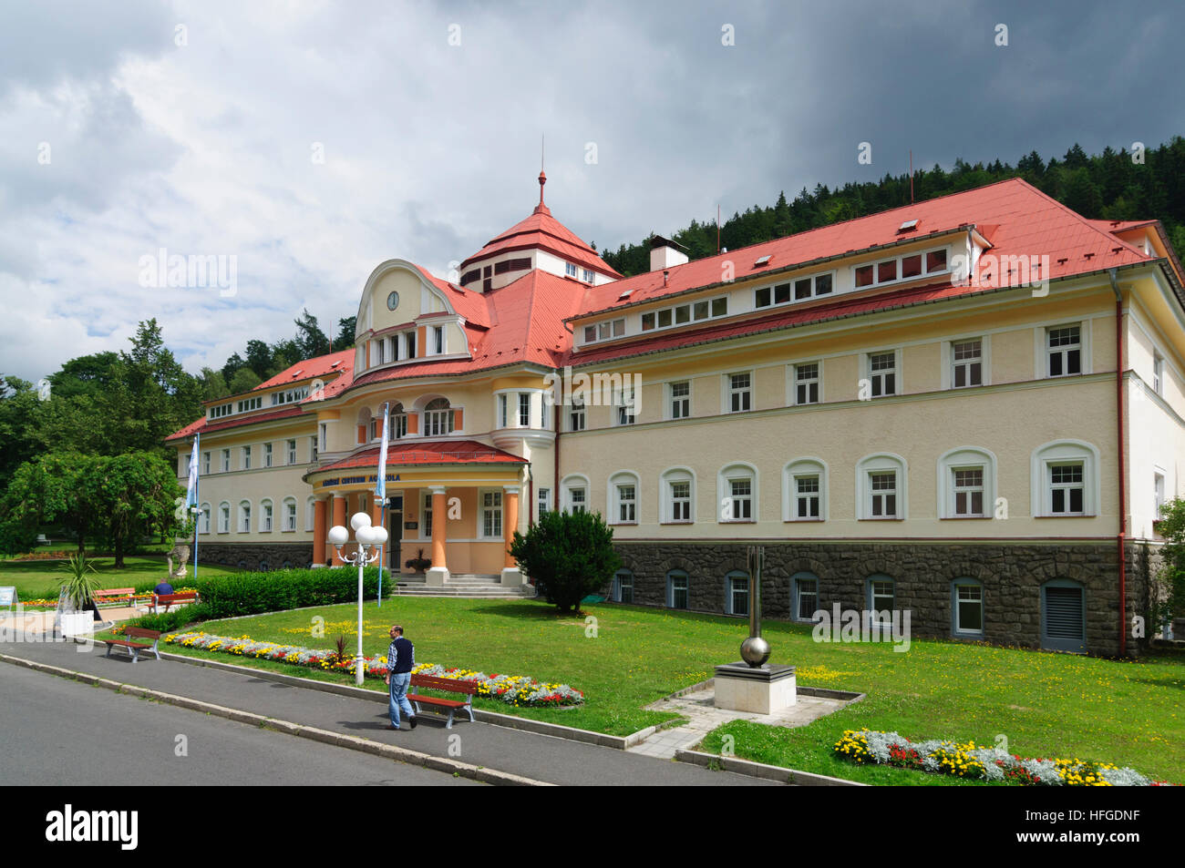 Jáchymov (Sankt Joachimsthal): Spa Center, Agricola, Tschechische Repu-, Karlsbader Region, Bezirk Karlovy Vary Stockfoto