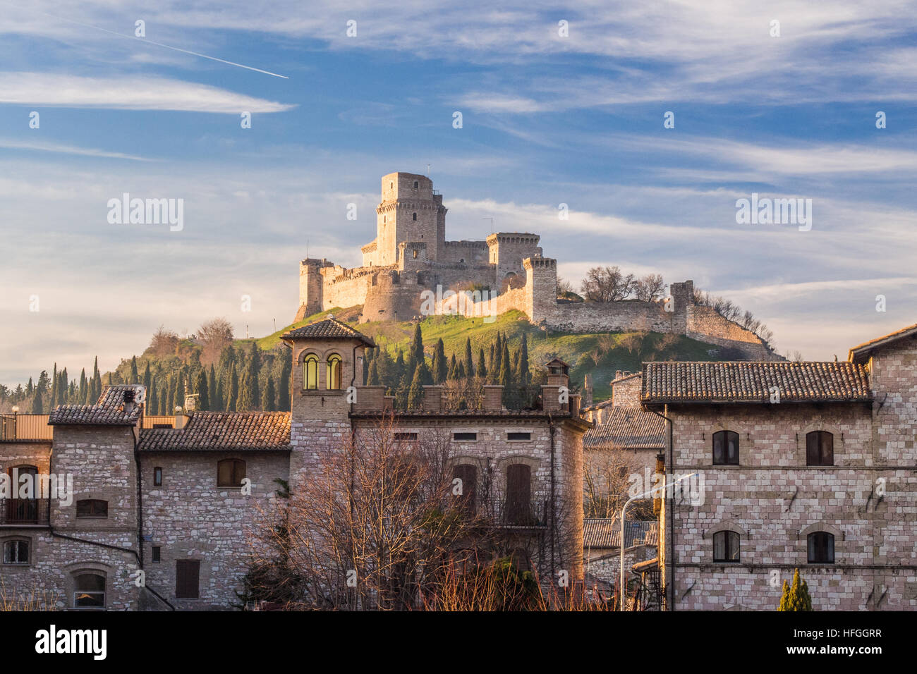 Perugia Rocca Rocca Maggiore (Zitadelle) über die Stadt Assisi Perugia Provinz ...