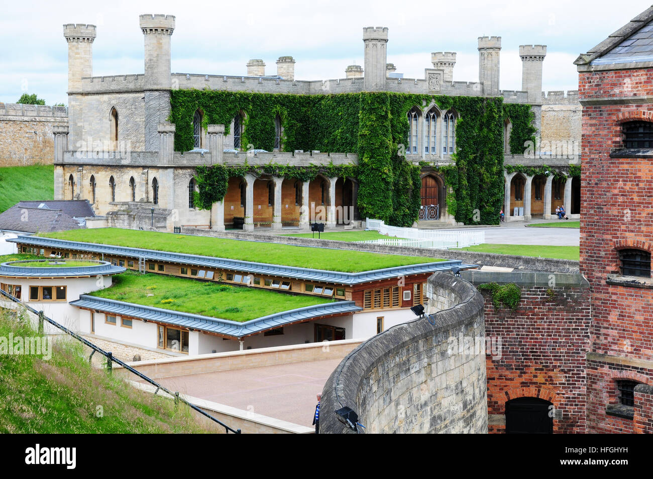 Lincoln Crown Court House und das Erbe-Kompetenzzentrum in Lincoln Castle. Stockfoto