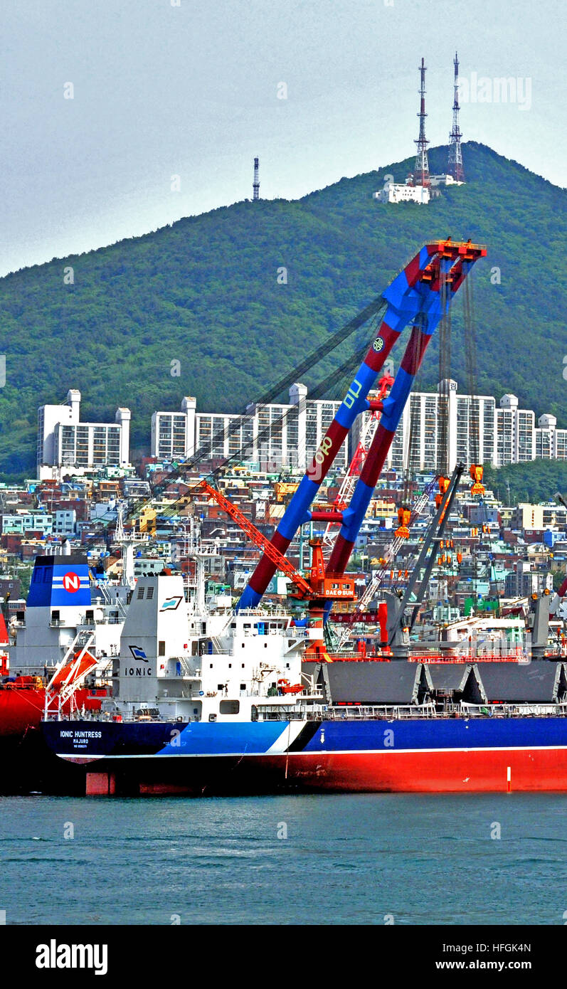 Werft Busan Südkorea in Südasien Stockfoto