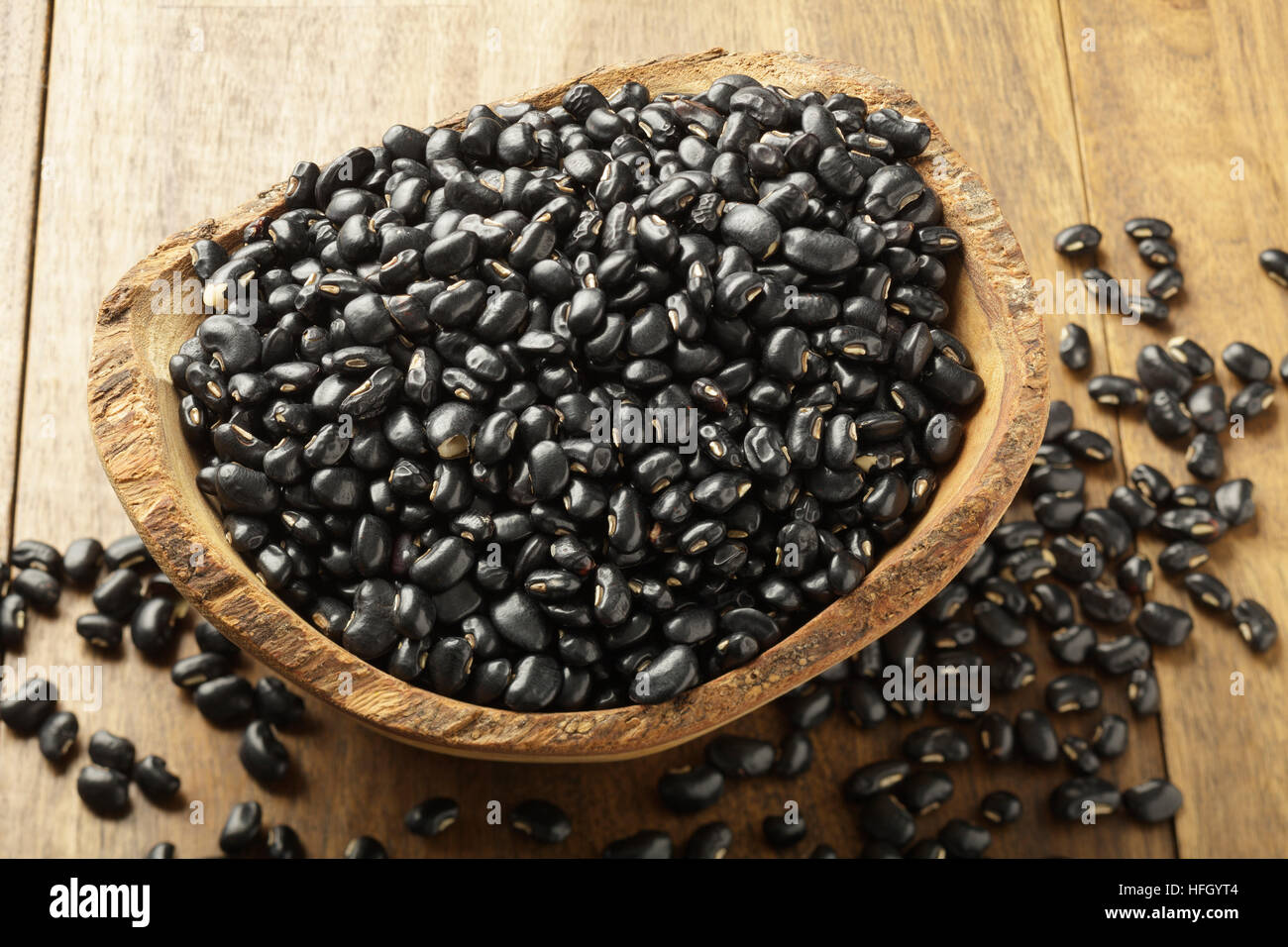 Schwarze Bohnen, getrocknet Stockfoto
