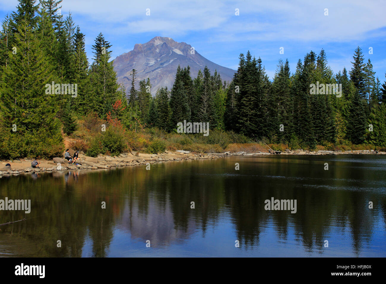 Mirror Lake, unter Mount Hood, Oregon Stockfoto