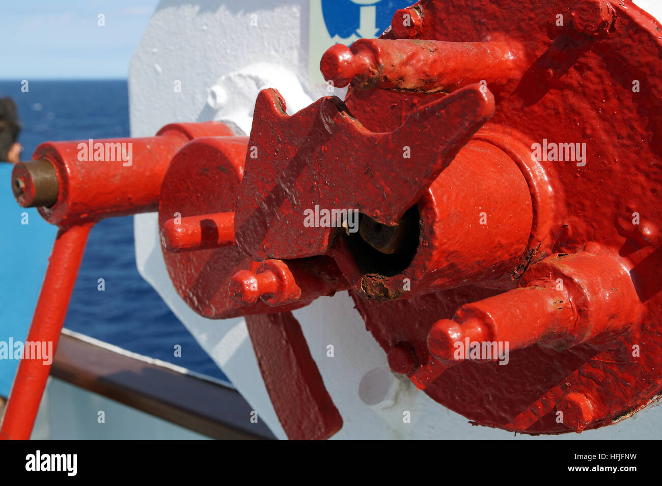 Rostige Grunge im Alter Stahl Eisen Farbe auf ein altes Boot Stockfoto