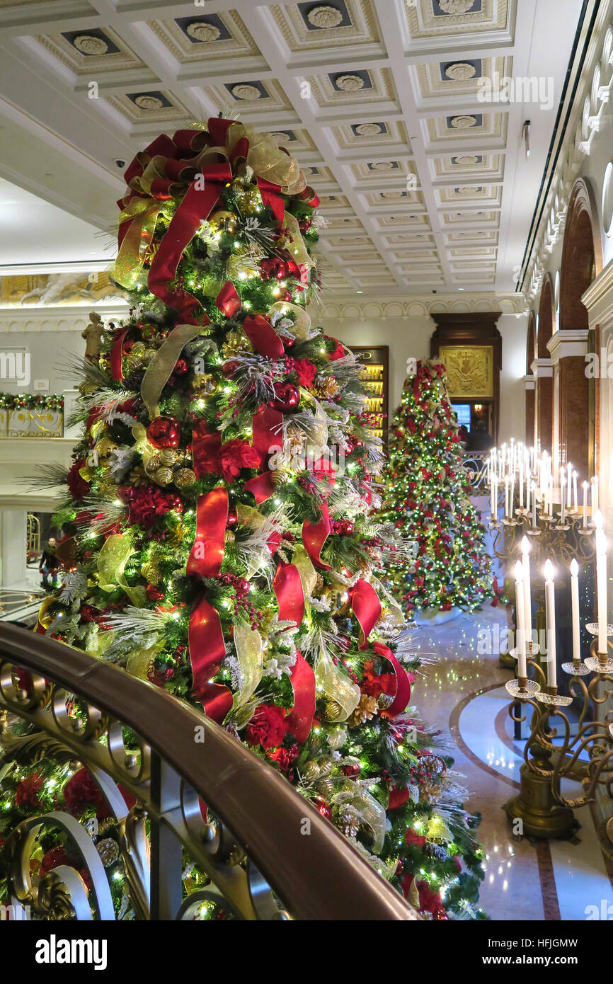 Weihnachtsschmuck im Lotte New York Palace Hotel, New York, USA Stockfoto