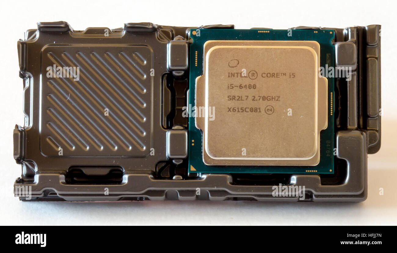 CPU Intel Core i5. Intel Corporation ist ein amerikanisches multinational Corporation und Technologie Unternehmen mit Hauptsitz in Santa Clara Stockfoto
