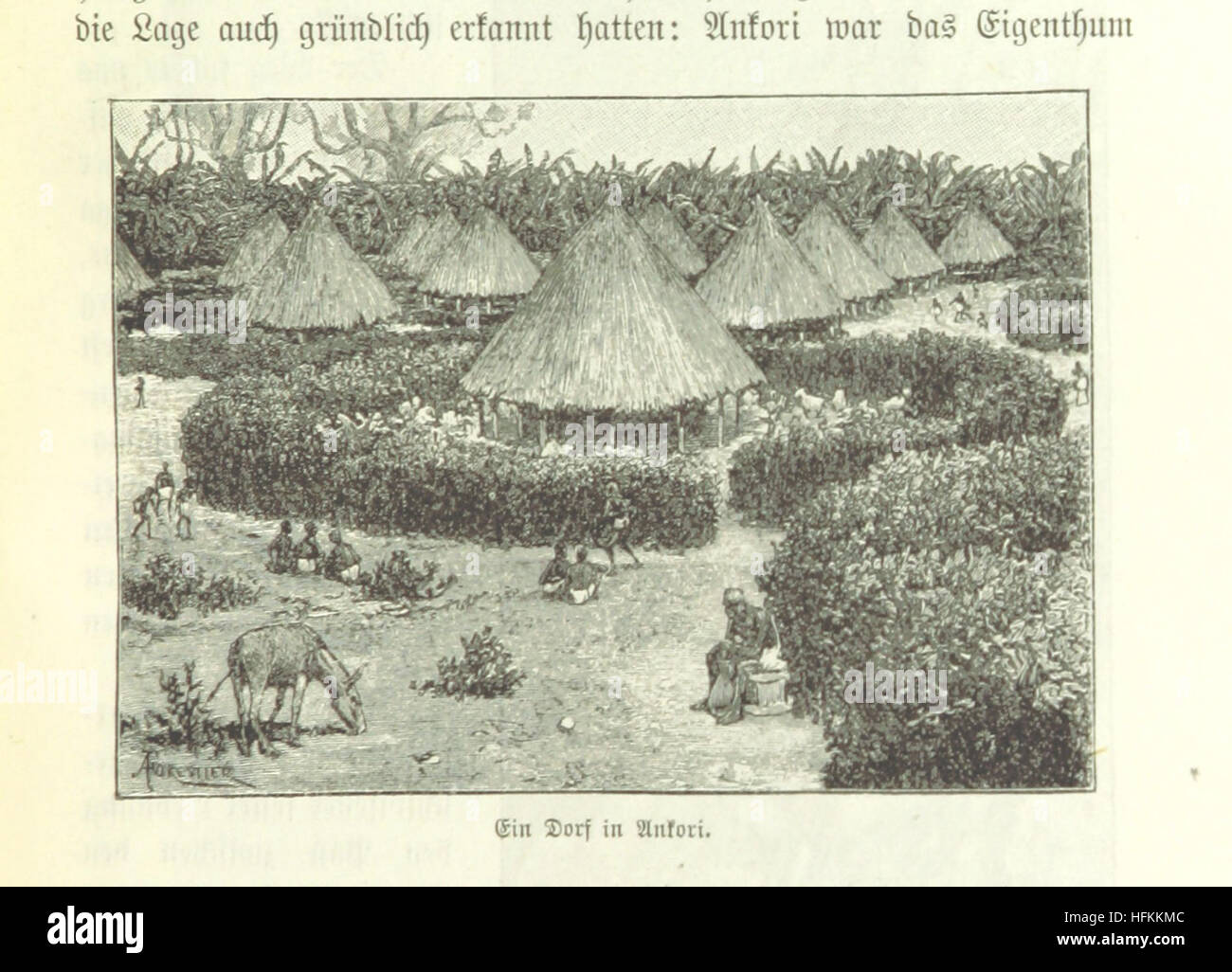 „Im dunkelsten Afrika“ erzählt eine Reise durch die dunkelsten Teile Afrikas, übersetzt ins Deutsche von H. von Wobeser. Das Buch gibt einen historischen Überblick über die Tierwelt und Kultur der Region. Stockfoto