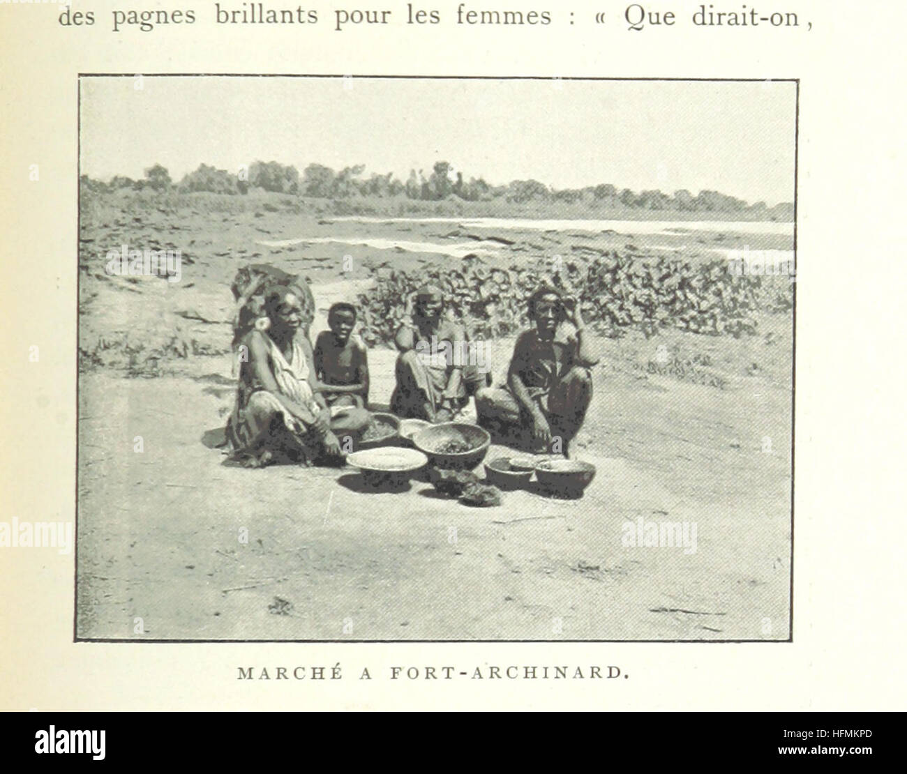 Dieses Bild von „Sur le Niger et au Pays des Touaregs“ dokumentiert die Reise der Hourst-Mission in Nordafrika mit Schwerpunkt auf dem Fluss Niger und dem Volk der Touareg, mit begleitenden Illustrationen und einer Karte, die die während der Expedition erforschten Regionen beschreibt. Stockfoto