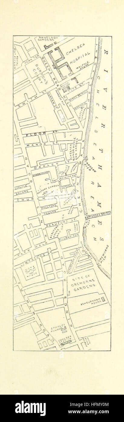 Eine gemütliche Erkundung von Chelsea, London, durch die Sicht des Sommers. Das Buch bietet einen illustrierten Spaziergang durch die Geschichte, Architektur und Kultur des Viertels und hält das Wesen von Chelsea an einem einzigen Tag fest. Stockfoto