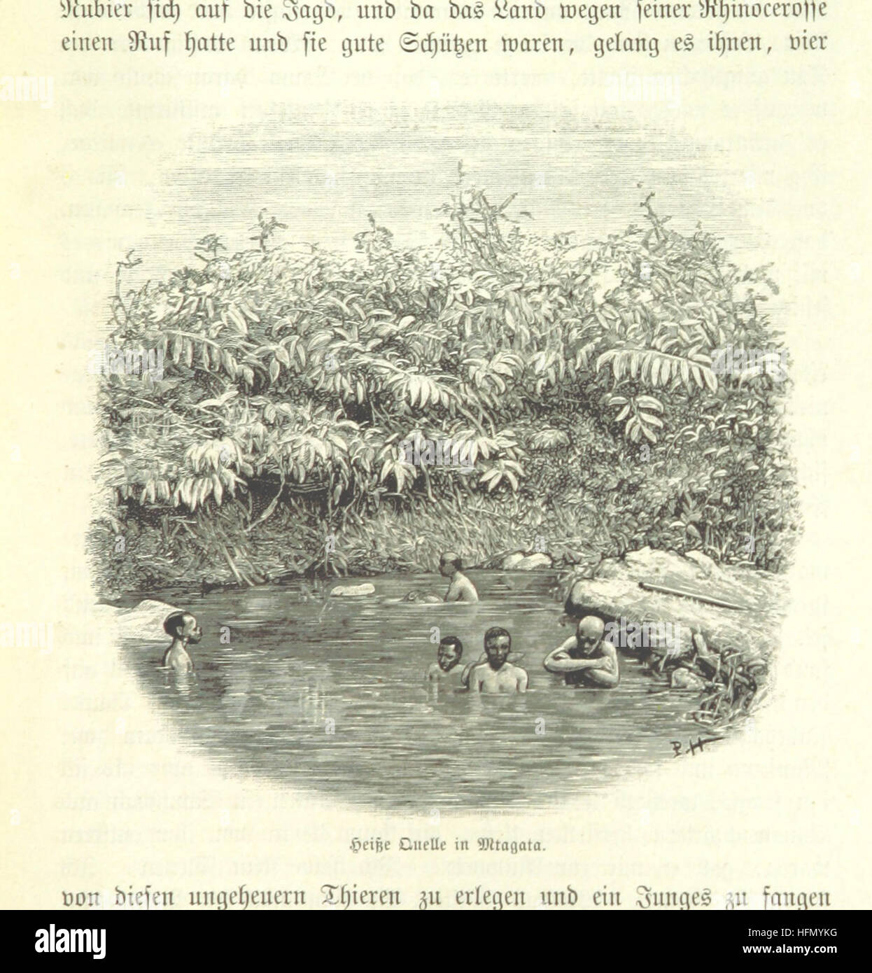 Eine Erzählung der afrikanischen Entdeckungen, die die Reise durch die dunkelsten Teile Afrikas detailliert beschreibt. Aus dem Englischen übersetzt, gibt es Einblicke in die Geographie und Kultur der Region. Stockfoto