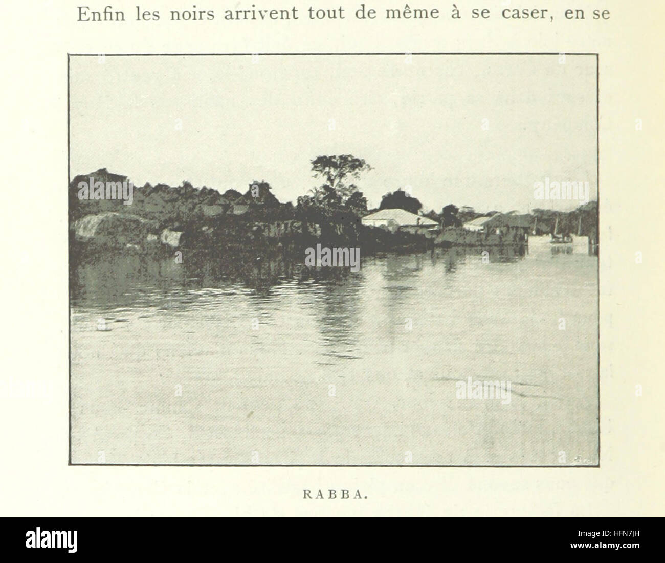 Dieses Bild von „Sur le Niger et au Pays des Touaregs“ zeigt die Region des Niger und die Touareg. Es ist Teil der Erkundung der Mission Hourst, begleitet von einer Karte und detaillierten Gravuren, um die Reise zu dokumentieren. Stockfoto