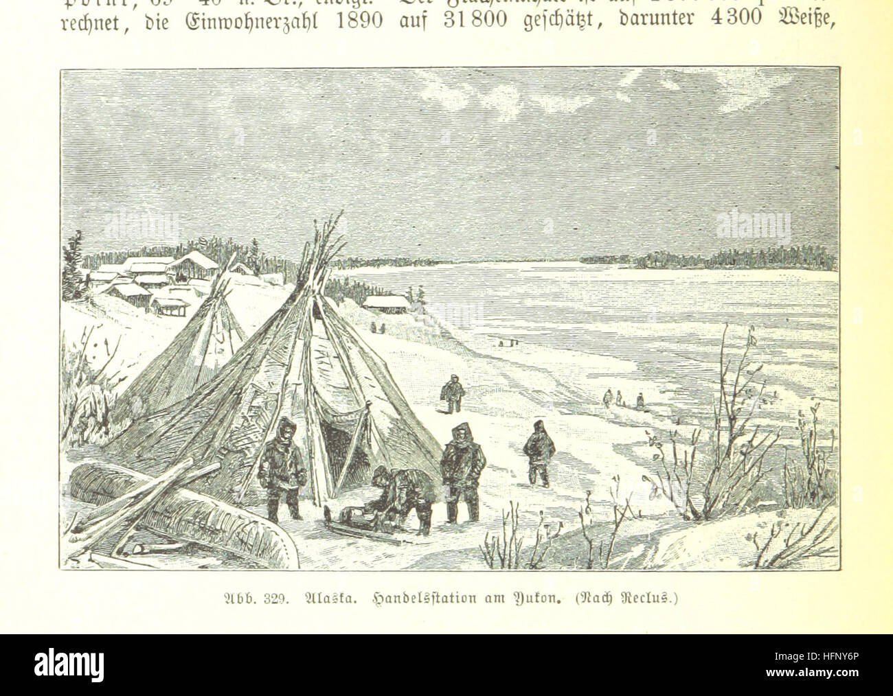 Dieses Bild stammt von Seite 624 der 1899 von Dr. W. Wolkenhauer herausgegebenen Ausgabe des illustrierten kleineren Handbuchs der Geographie. Die Arbeit ist ein illustrierter geografischer Führer, der Details zu Flüssen wie dem Mississippi enthält. Stockfoto