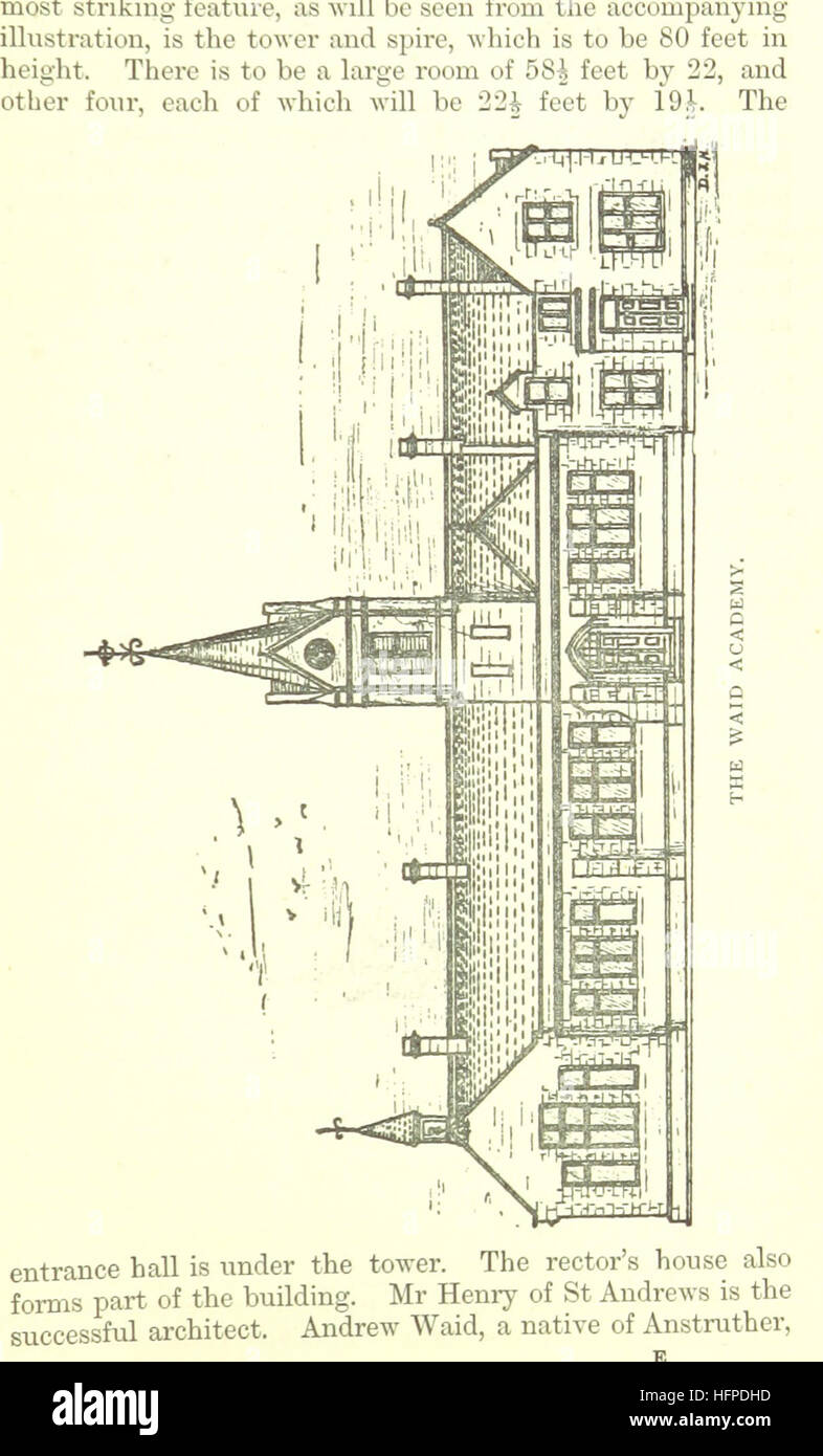 Ein Reiseführer, der die Städte, Dörfer und Sehenswürdigkeiten in East Neuk of Fife, Schottland, mit Illustrationen und einer Karte abdeckt. Stockfoto