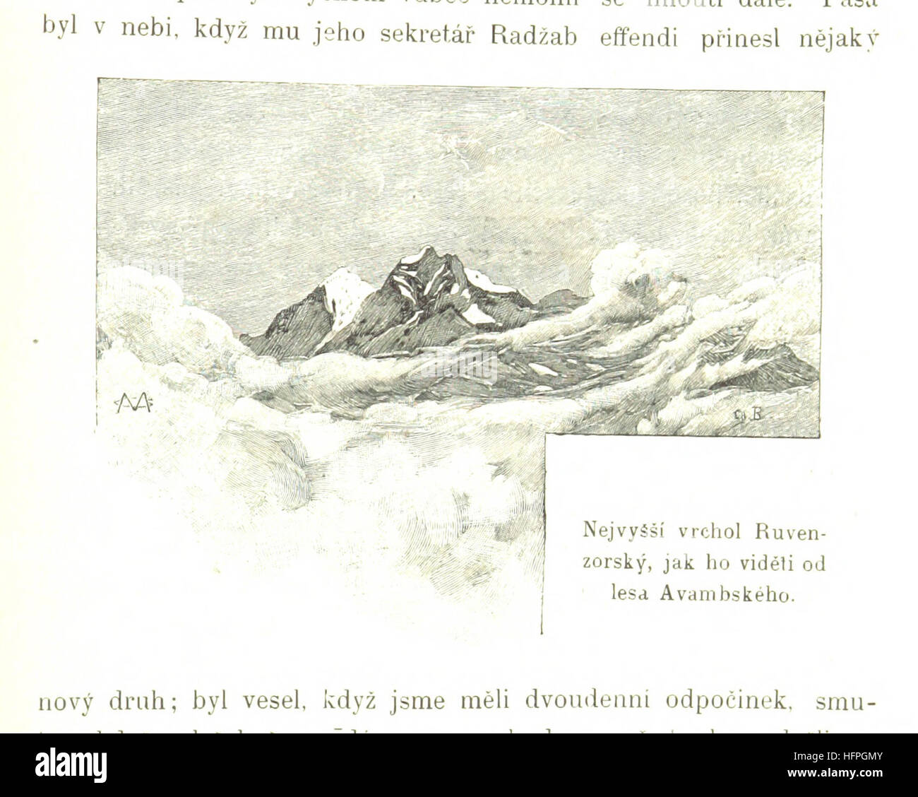 Dieses Buch, ins Tschechische übersetzt, erzählt von einer Expedition durch die dunkelsten Teile Afrikas, die sich auf die Erforschung und Entdeckung in abgelegenen Regionen konzentriert. Stockfoto