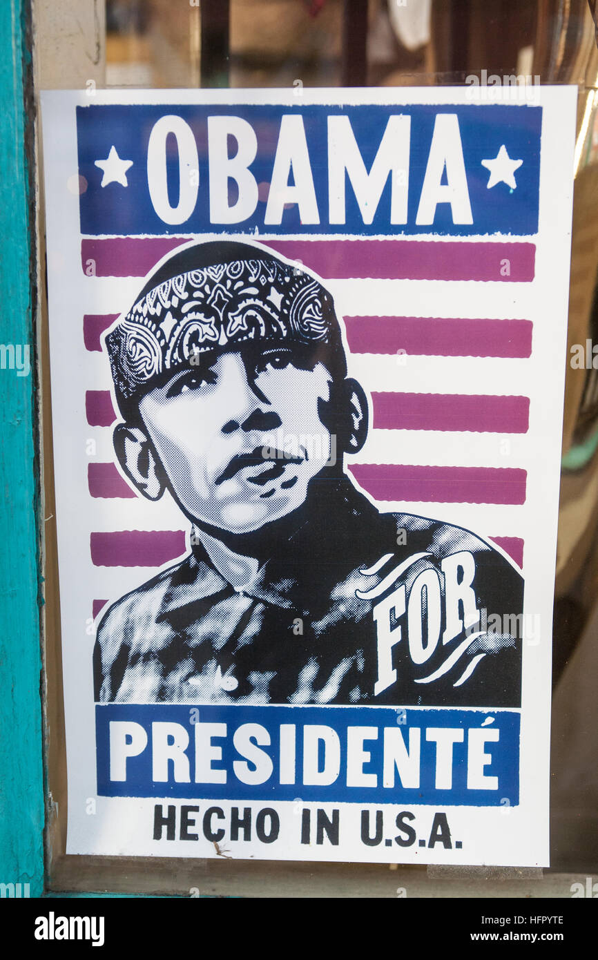 Obama, Präsident, Poster, Stil, At, Venice Beach, Santa Monica, Los Angeles, L.A., Kalifornien, USA, Vereinigte Staaten von Amerika, Stockfoto