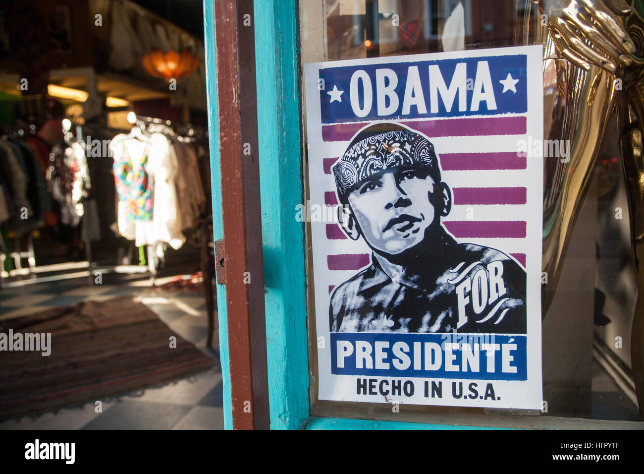 Obama, Präsident, Poster, Stil, At, Venice Beach, Santa Monica, Los Angeles, L.A., Kalifornien, USA, Vereinigte Staaten von Amerika, Stockfoto