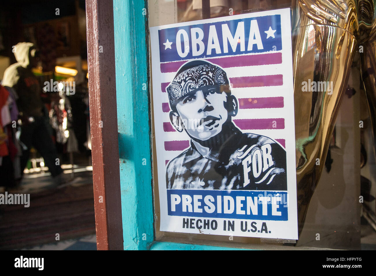Obama, Präsident, Poster, Stil, At, Venice Beach, Santa Monica, Los Angeles, L.A., Kalifornien, USA, Vereinigte Staaten von Amerika, Stockfoto