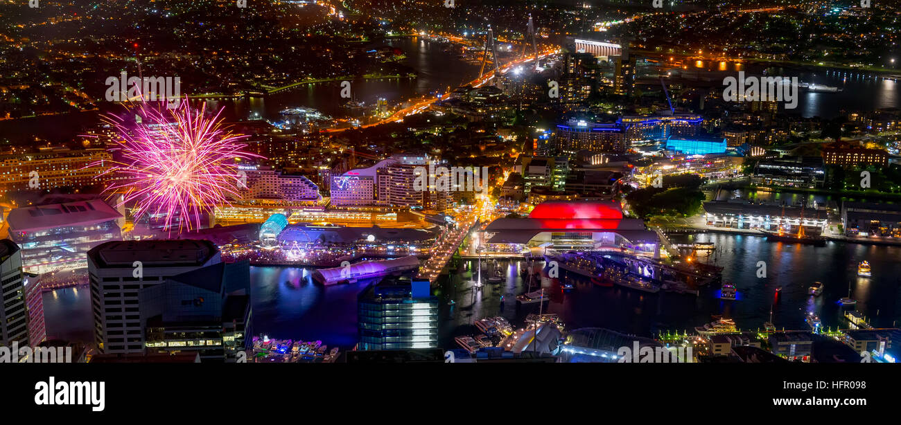 Blick auf Darling Harbour, Sydney, Australien. Stockfoto