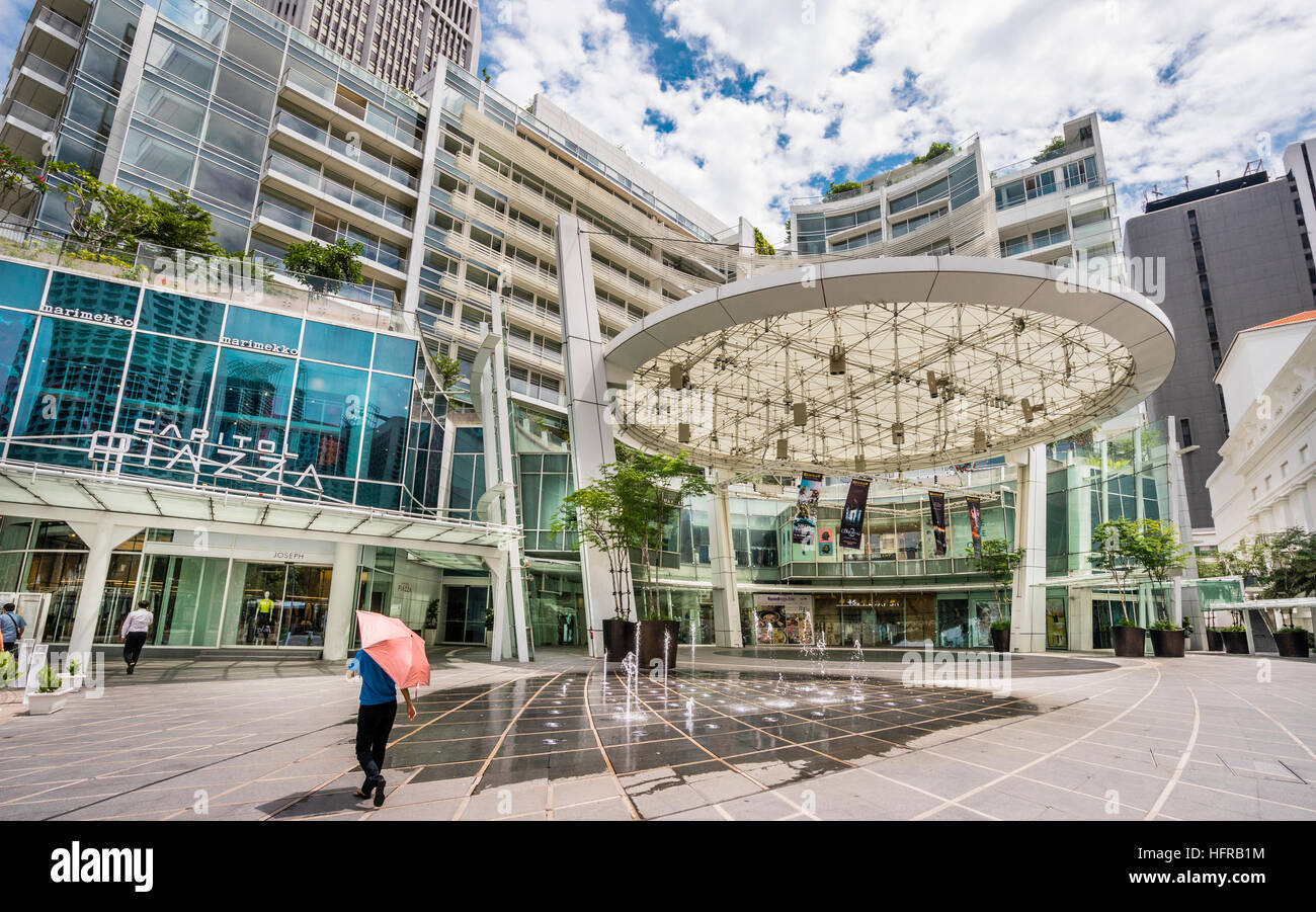 Singapur, North Bridge Road, Brunnen am Hauptstadt-Piazza Stockfoto