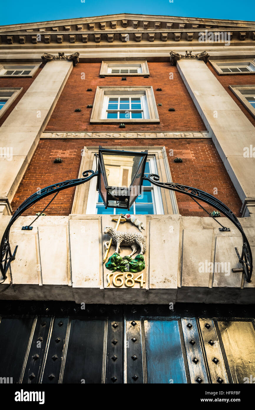 Das Heilige Lamm und die Fahne, Mitteltempel, Gasthäuser des Hofes, London, England, VEREINIGTES KÖNIGREICH Stockfoto
