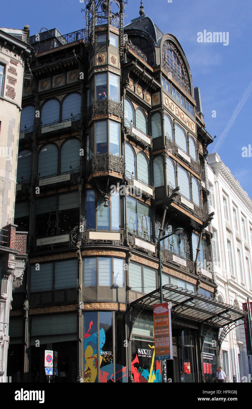 Das MIM, Musical Instruments Museum in Brüssel ist ein herausragendes Beispiel für den architektonischen Stil des Art Nouveau. Stockfoto
