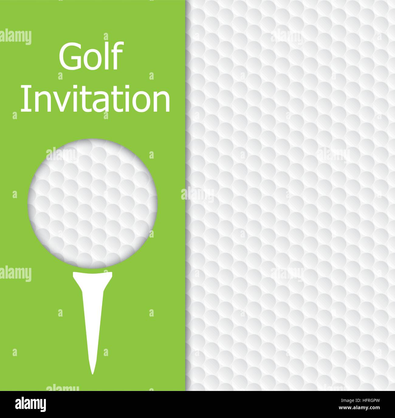 Golf Turnier Einladung Grafik-Design. Das Design für Ball und Textur, grün, Golftee. Stock Vektor
