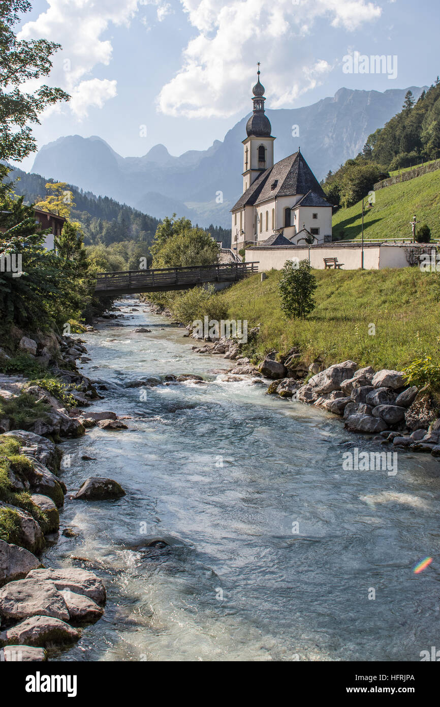 St. Sebastian Kirche, Ramsau, Bayern Stockfoto