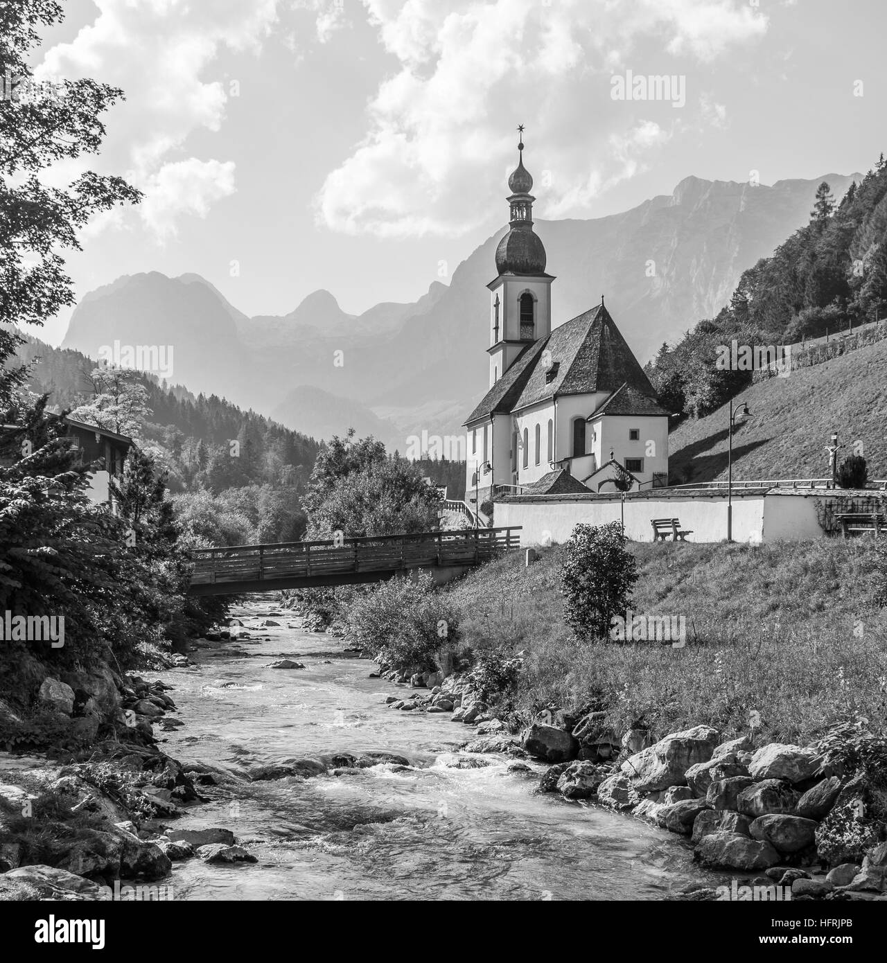 St. Sebastian Kirche, Ramsau, Bayern Stockfoto