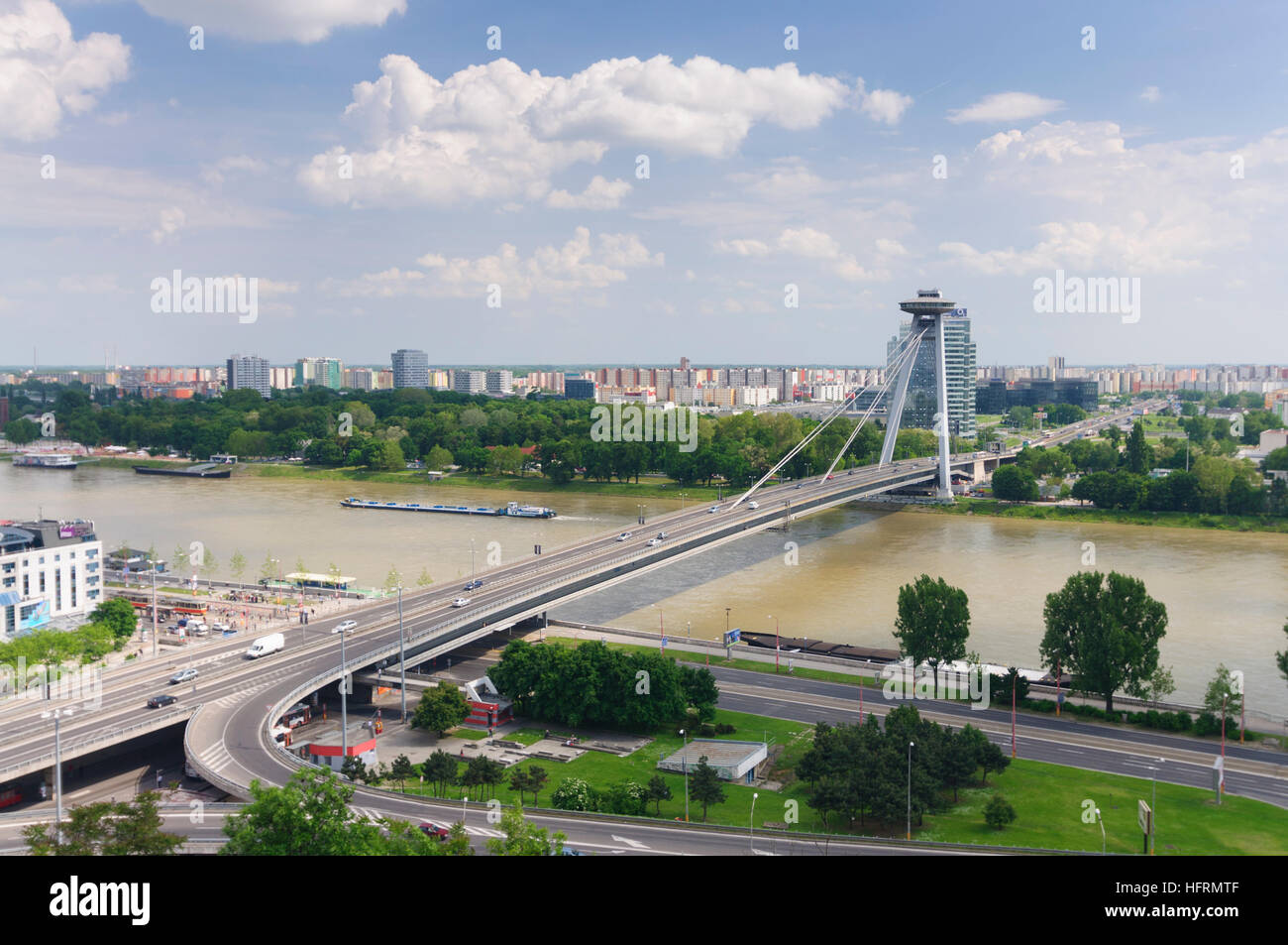 Bratislava (Preßburg): Neue Brücke über die Danube,,, Slowakei Stockfoto