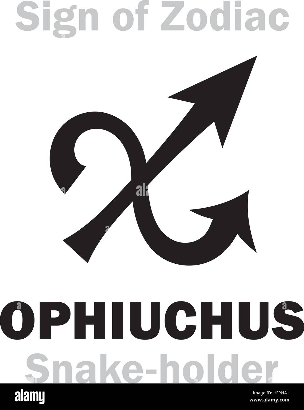 : Sternzeichen des Tierkreises OPHIUCHUS (als Schlange-Inhaber) Stock Vektor