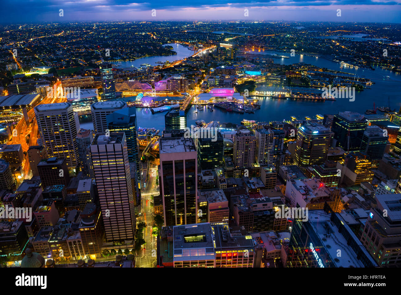Blick auf Darling Harbour, Sydney, Australien. Stockfoto
