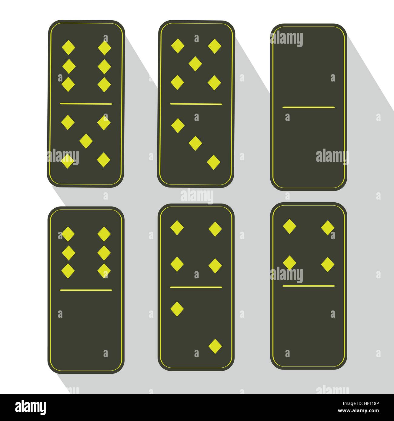 Domino-Symbol Darstellung sechs Stücke von Grün und drei von fünf. FÜR Verwendung Design, Dekoration, Druck Telefon, Website, etc.. Stock Vektor
