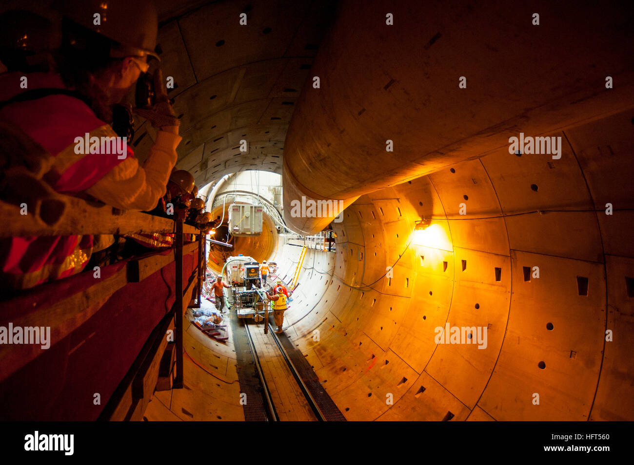 Die East Side Big Pipe ist eine große Abwasserleitung und einen Tunnel in Portland im US-Bundesstaat Oregon. Es ist Teil der kombinierten Kanalisation von Rohren, Ölwannen Stockfoto