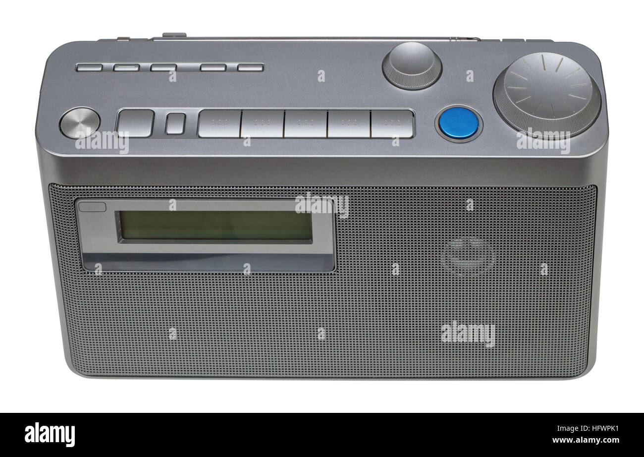 Chinesische Masse Produktion elektronisches Gerät in Silber Kunststoffgehäuse. Isoliert Stockfoto