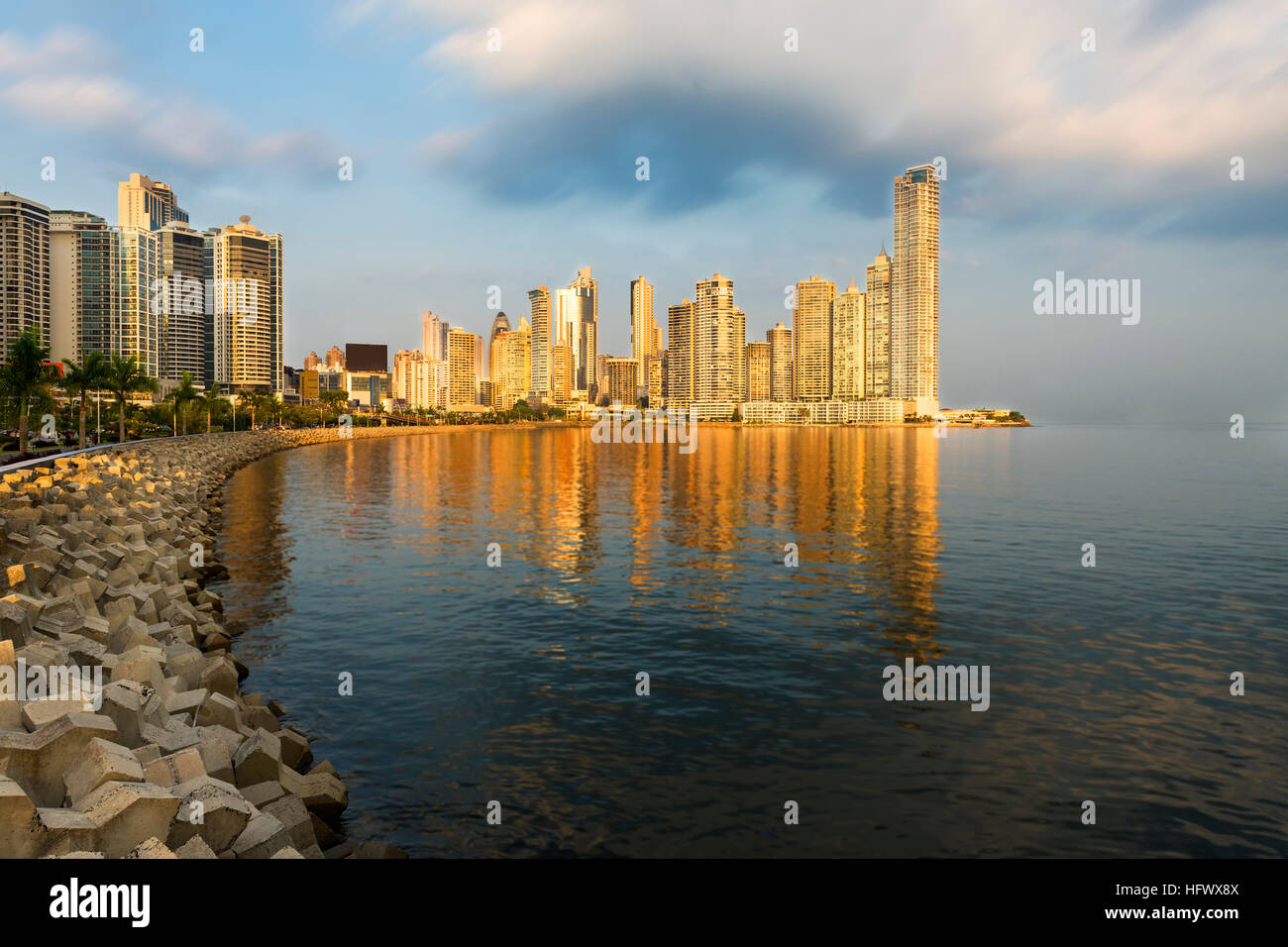 Blick auf das Finanzviertel von Panama City, Panama. Stockfoto