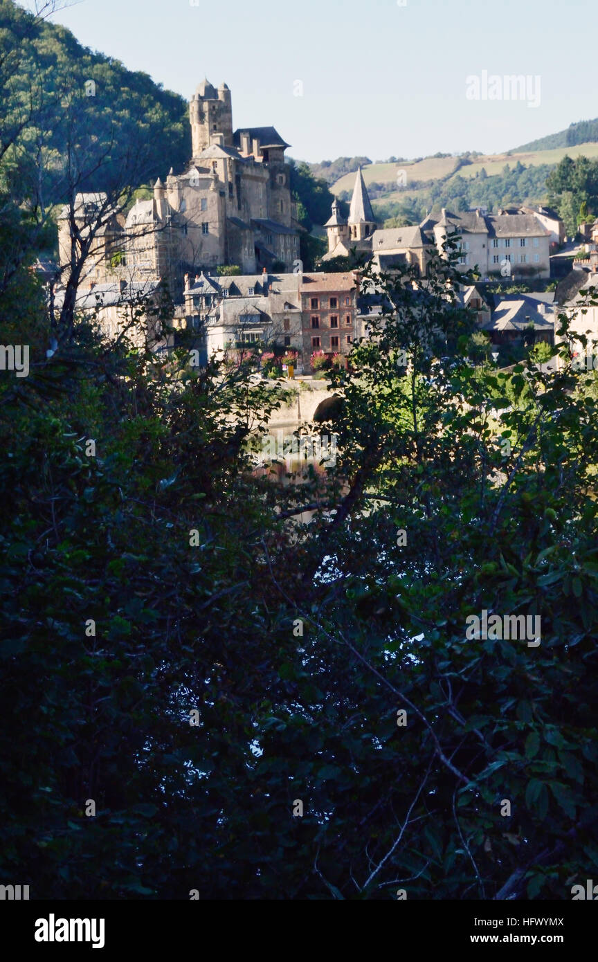 Einreise nach Estaing, Frankreich Stockfoto