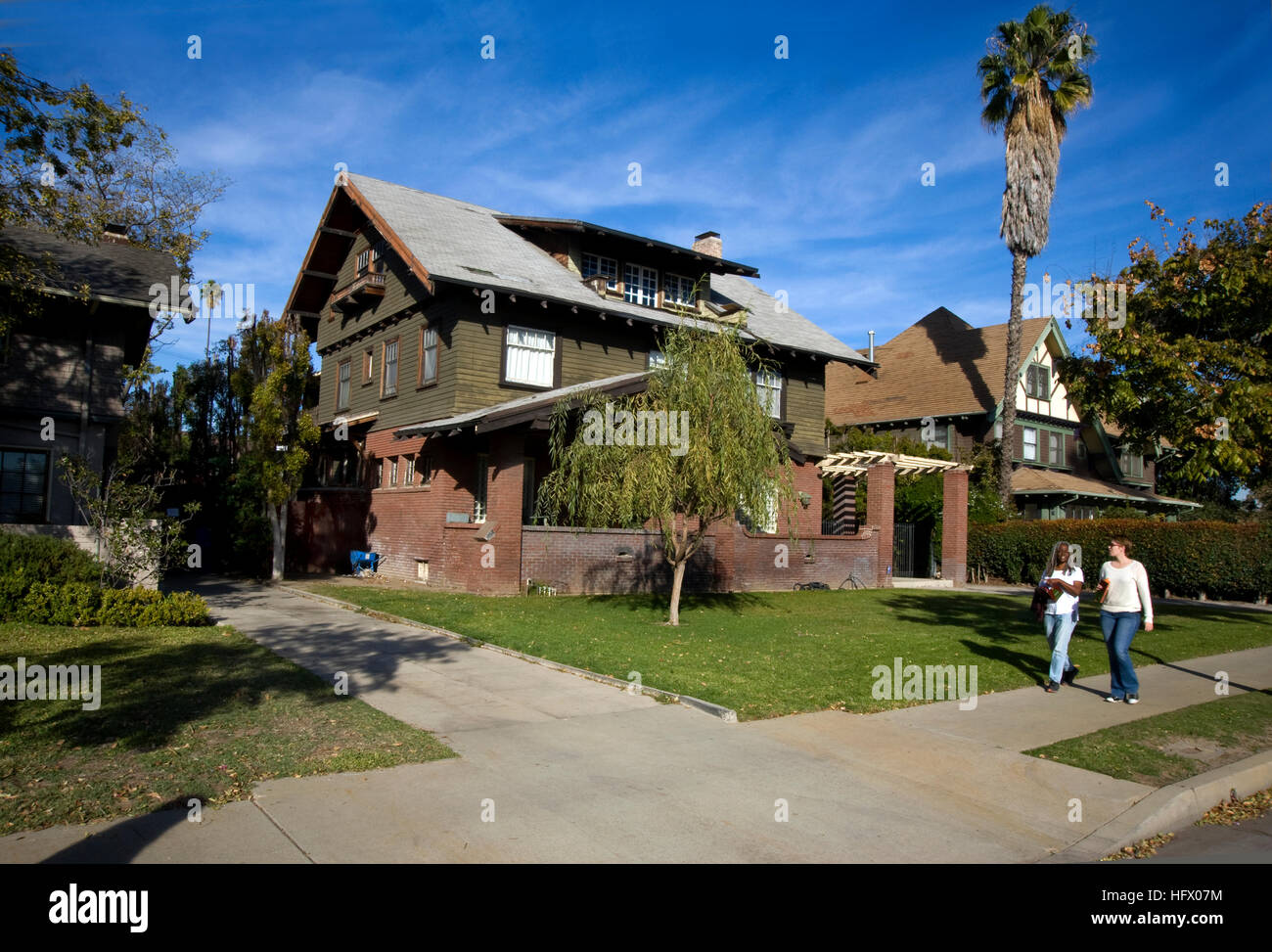 Historischen Craftsman-Stil Häuser in West Adams, California in Los Angeles Stockfoto
