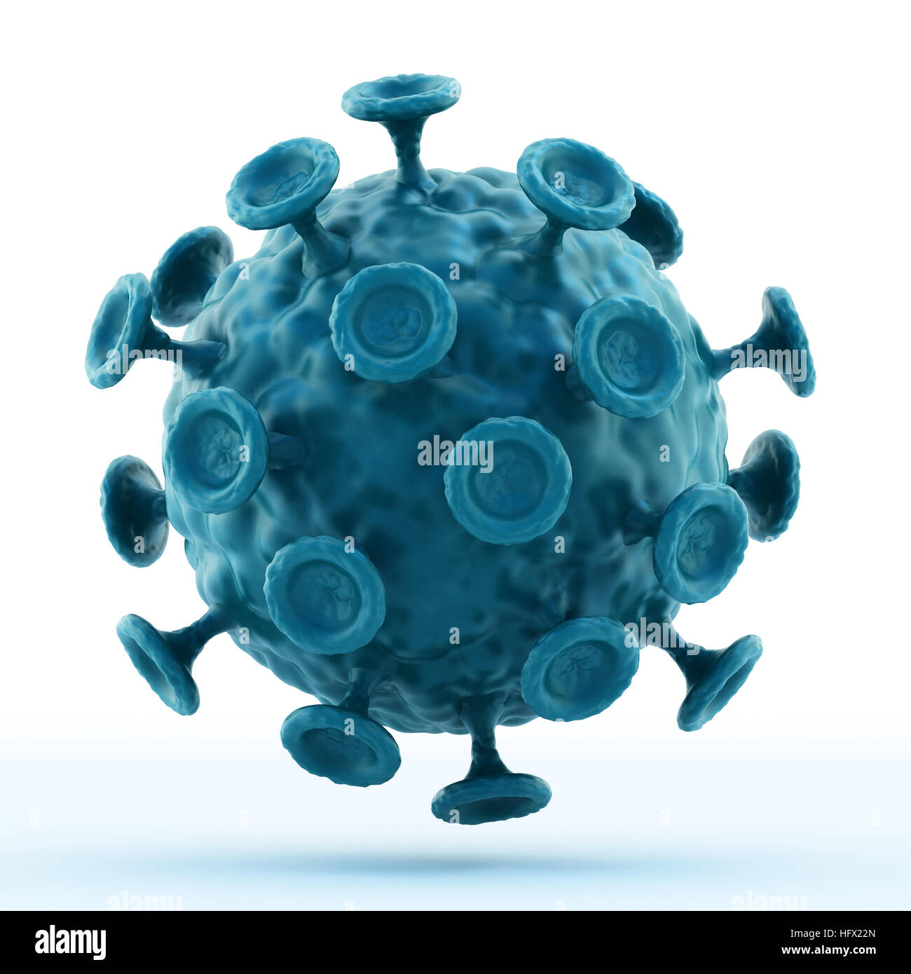 Grünen Virus isoliert auf weißem Hintergrund. 3D Illustration. Stockfoto