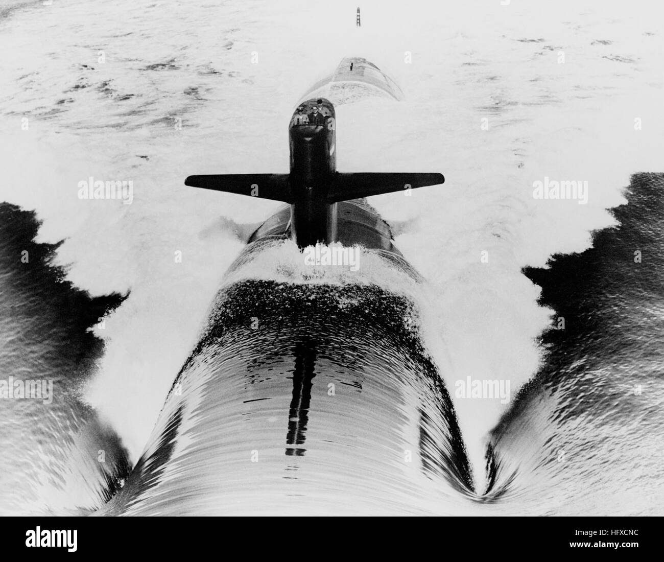 Ein Bogen auf Blick auf die Atom-Angriff u-Boot USS GROTON (SSN-694). USS Groton (SSN-694) Stockfoto