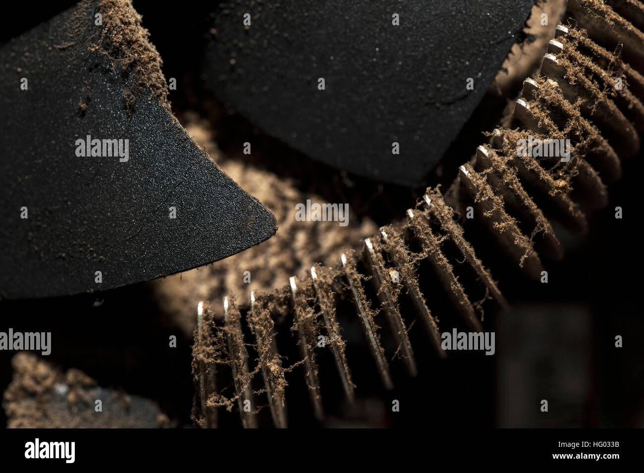 Staub auf einem Computer Ventilator. Stockfoto