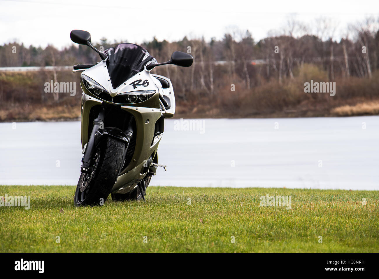 Friedliche Motorrad Stockfoto