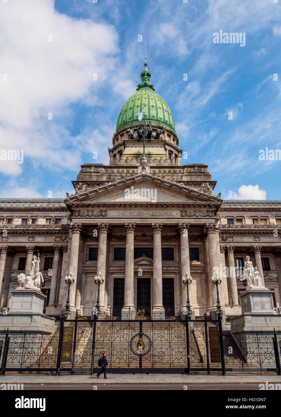 Argentinien, Buenos Aires Provinz, Stadt Buenos Aires, Plaza del Congreso, Blick auf den Palast des argentinischen nationalen Stockfoto