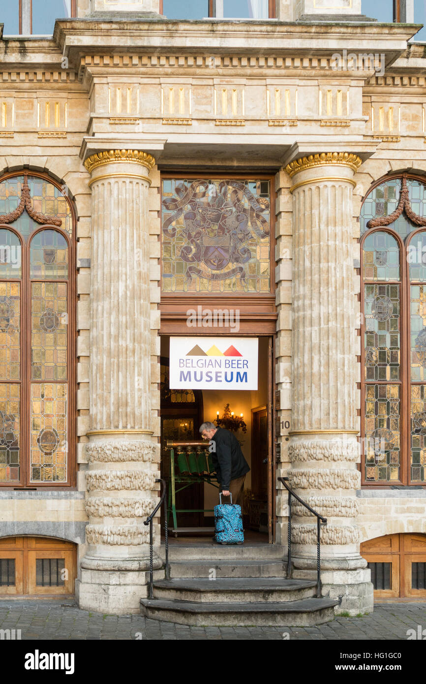Belgian Beer Museum Eingang, Brüssel, Belgien, Europa Stockfotografie