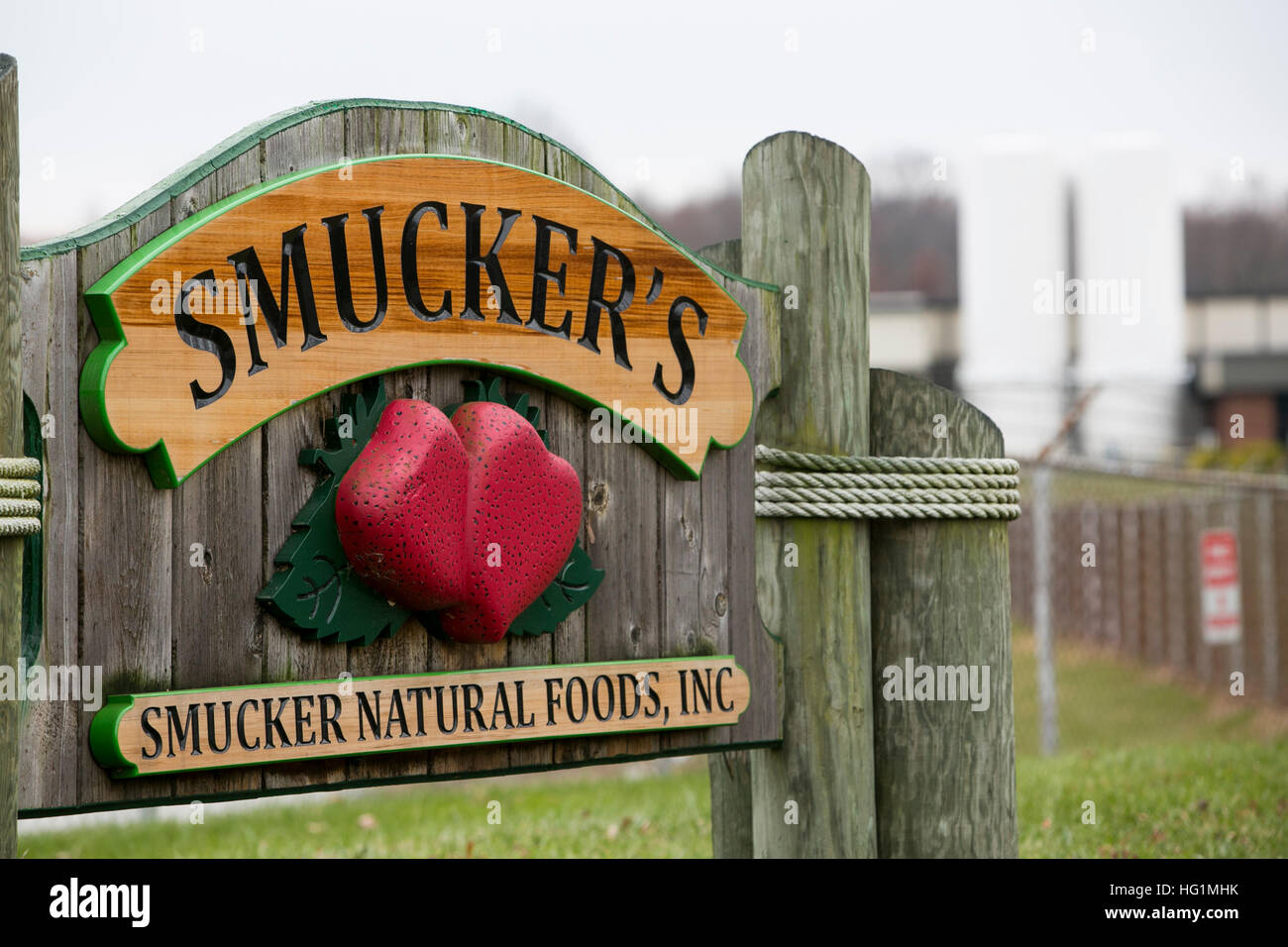 Ein Logo-Zeichen außerhalb einer Einrichtung belegt Smucker Natural Foods, Inc., eine Tochtergesellschaft von The J. M. Smucker Company in Havre De Grace, Maryland Stockfoto