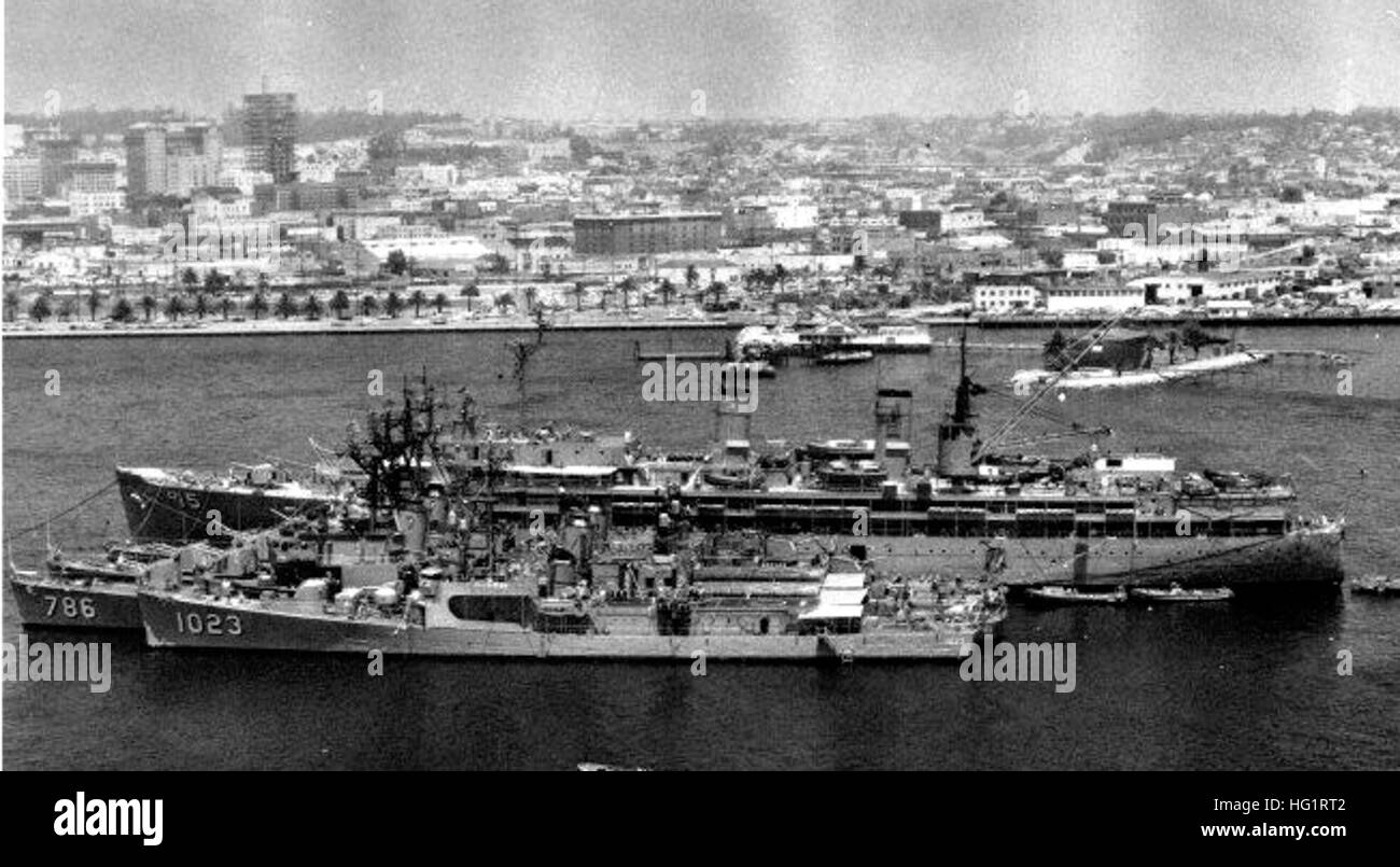 USS Prairie (AD-15) in San Diego 1962 Stockfoto