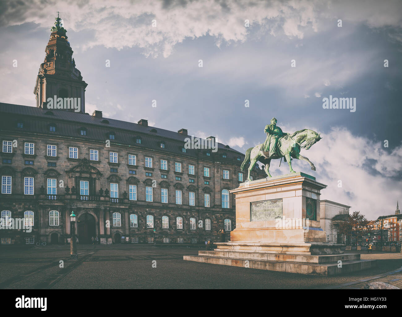 Das Schloss Christiansborg in Kopenhagen, Dänemark. Durchtrainierten Bild. Stockfoto