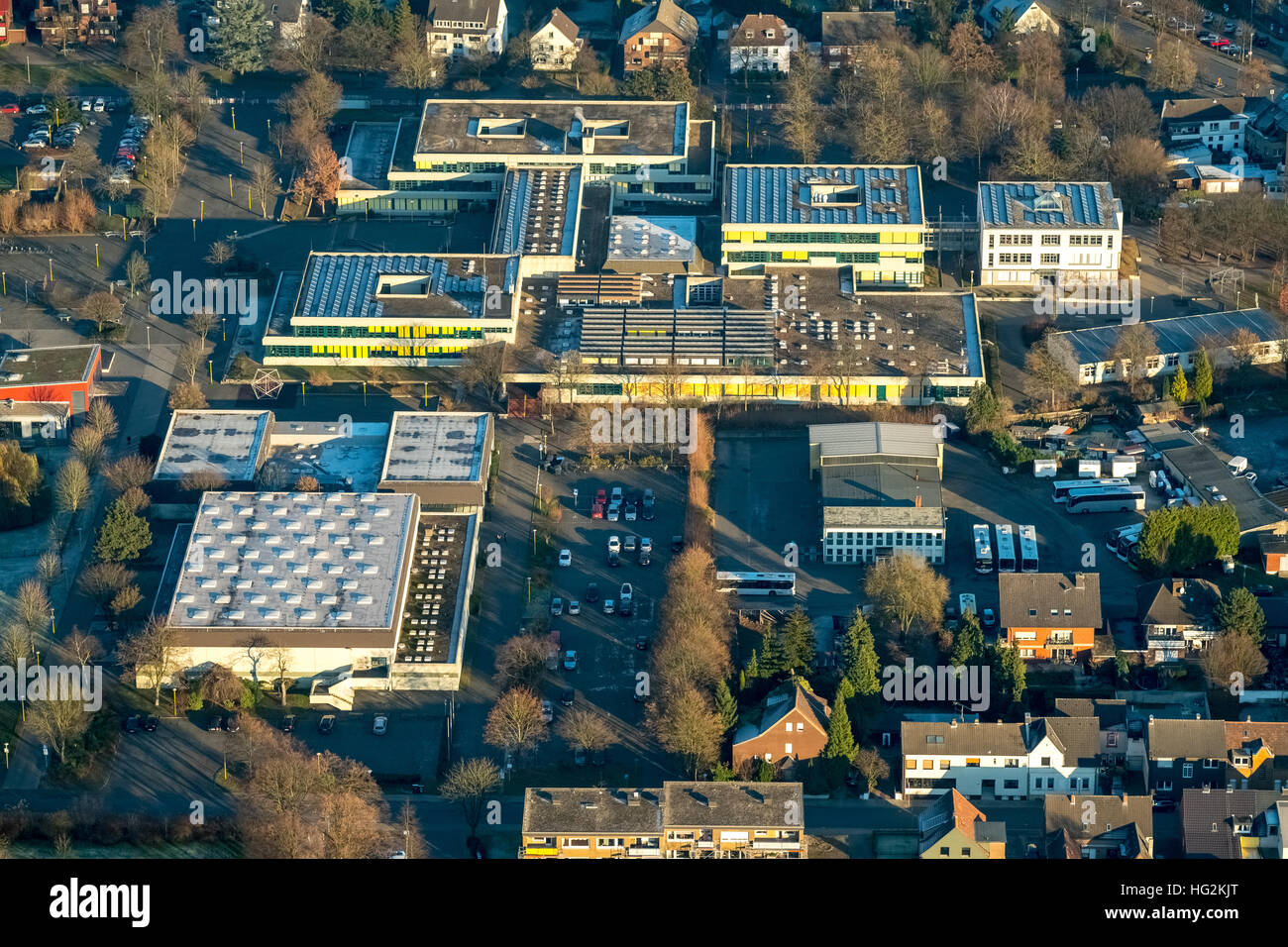 Luftaufnahme, Joseph-König-Gymnasium, Alexander-Lebenstein-Realschule, Haltern am See, Münsterland, Ruhr Aeria, Stockfoto