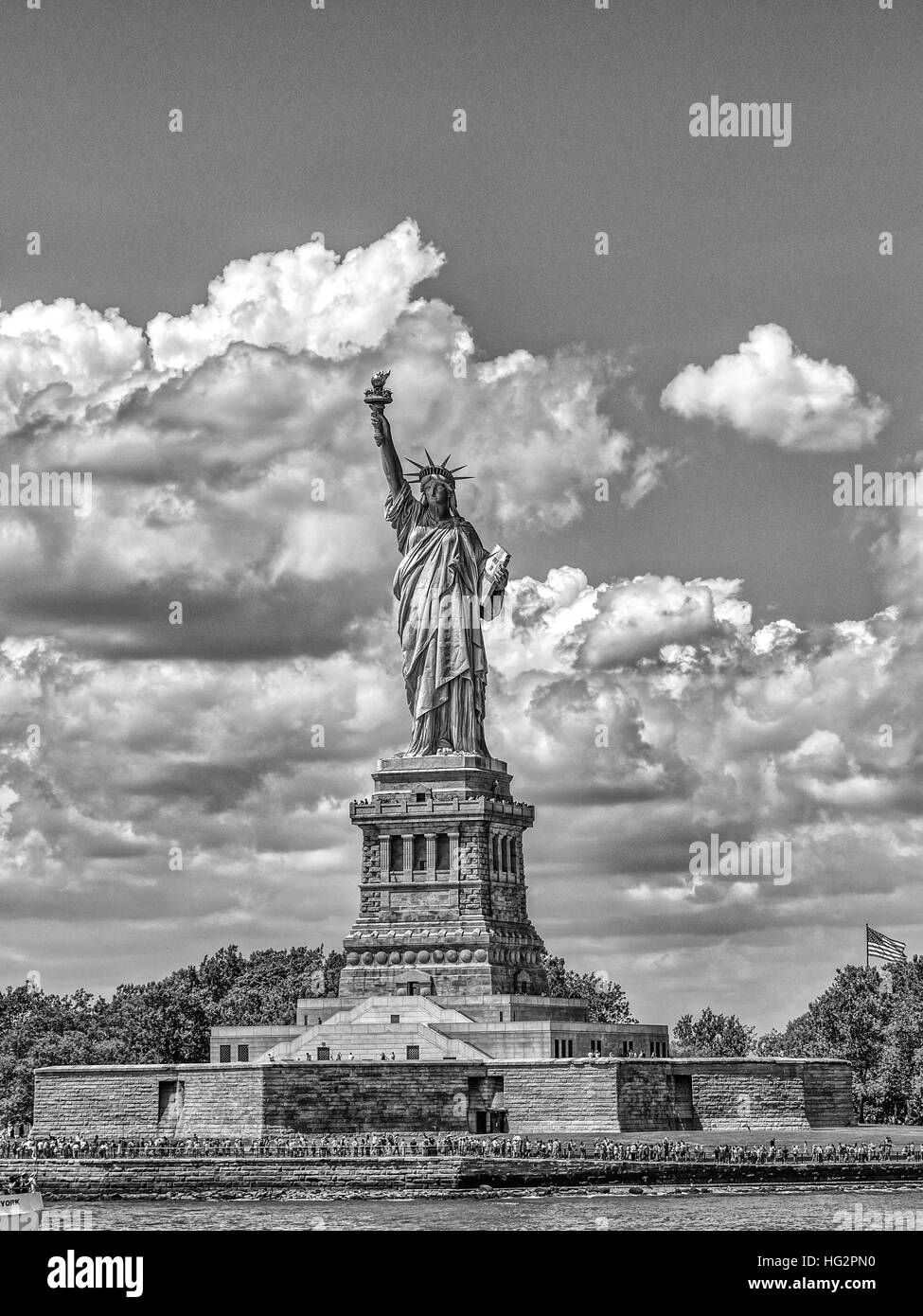 Freiheitsstatue Liberty Skulptur auf Liberty Island im Hafen von New York in New York City Stockfoto