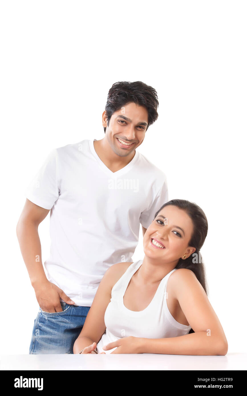 Portrait von Paar Lächeln Stockfoto