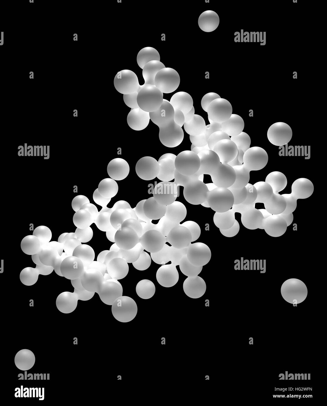 Zusammenfassung des chaotischen weißen blobs Stockfoto